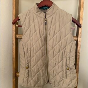 Ralph Lauren Quilted Puffer Vest in Khaki/Tan